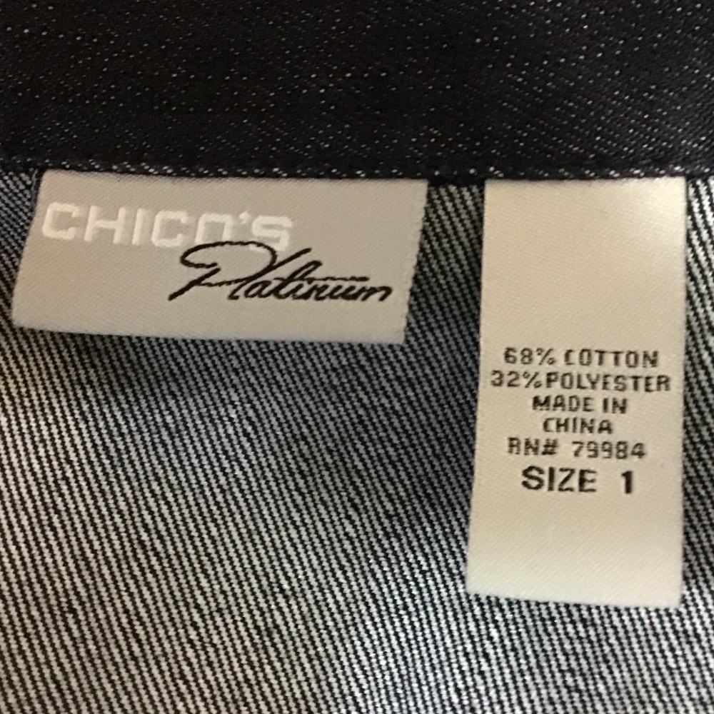 Chico’s Blue Denim Rhinestone Jacket - Picture 11 of 12